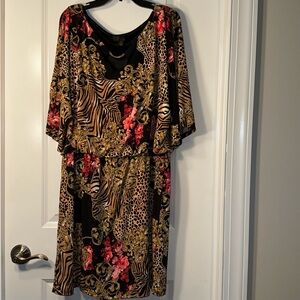 THALIA SODI DRESS! Size Large. Gold and black paisley print.